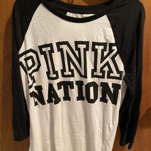 PINK by VS 3/4 sleeve baseball tee
